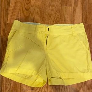 Bright yellow jcrew chino shorts
